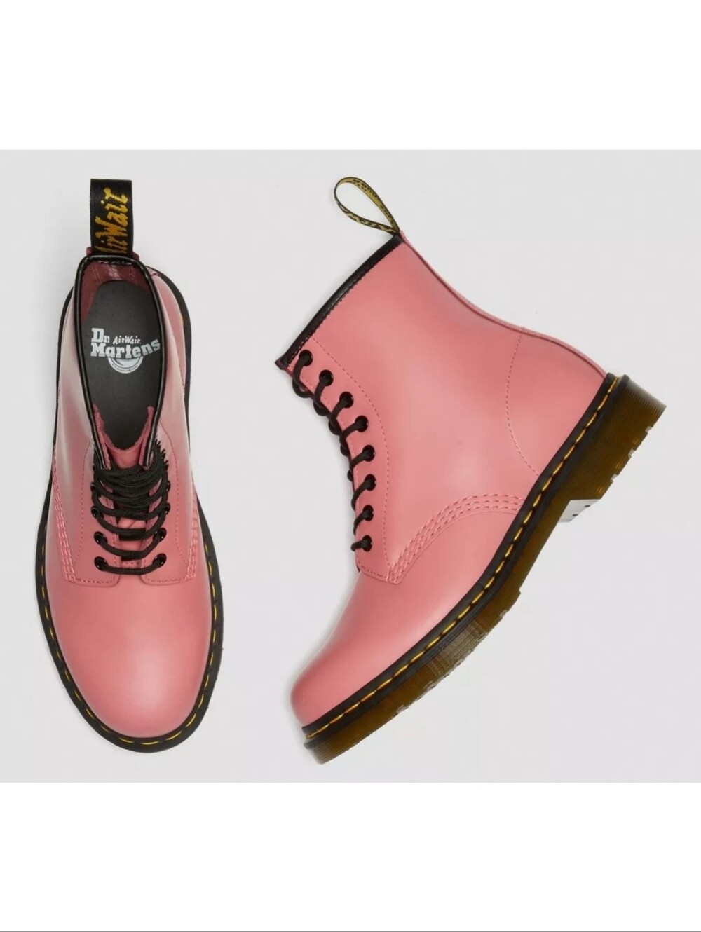 🆕️ Dr Martens 1460 Smooth Leather Boots Acid Pink 8 Eye Combat Size 9
